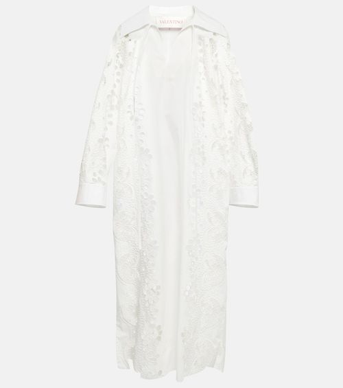 Embroidered cotton midi dress