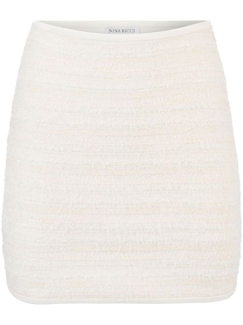 Tweed mini skirt - White