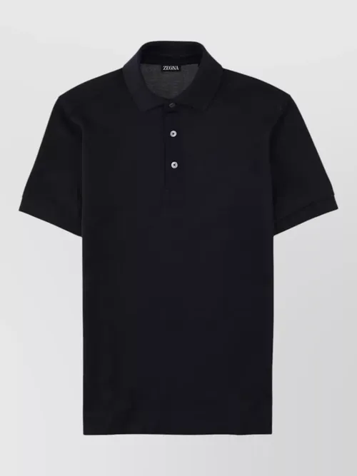 Zegna - short sleeves polo collar cotton jersey