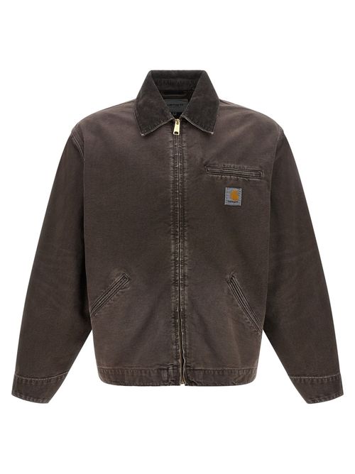 Brown Solid Shirt Collar Jacket