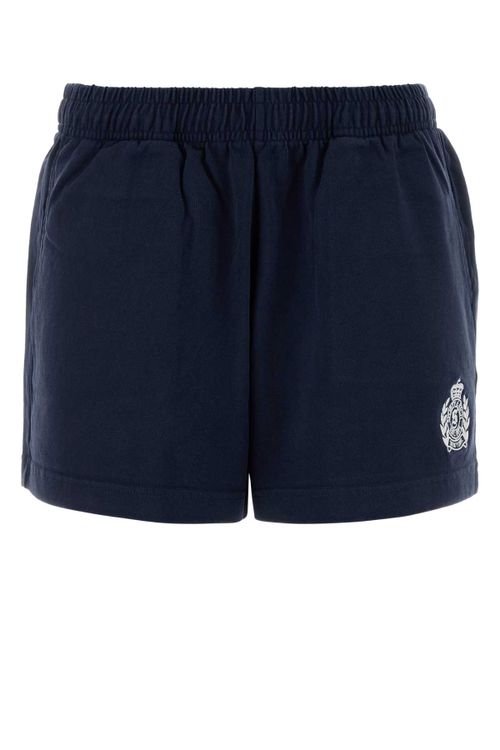Navy Blue Cotton Shorts Darknavy Exterior - Women