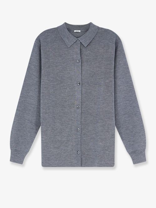 Cotton Knit Cardigan — Gray
