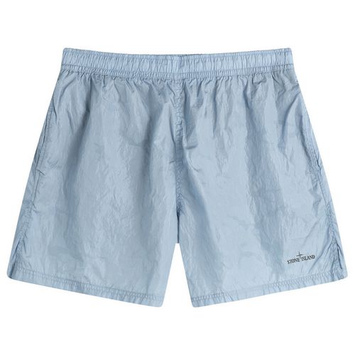 Men's Water Reactive Faded Camo Swim Shorts in Dust Blue
