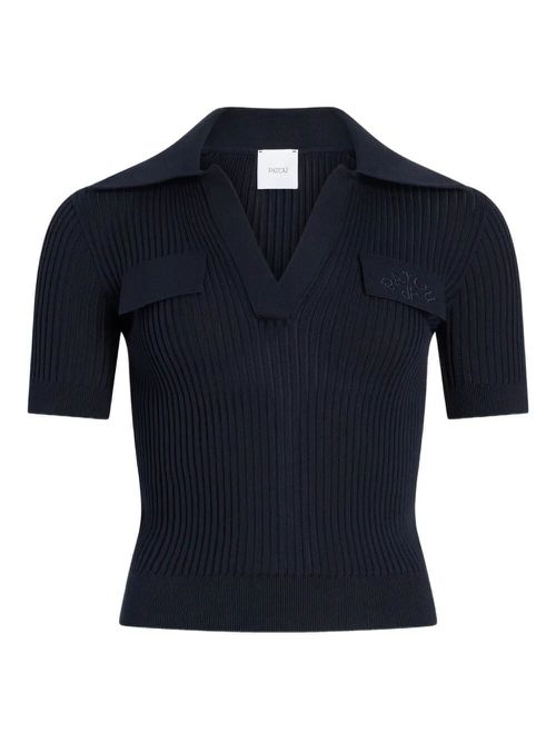 Embroidered Knitted Cotton Polo Shirt