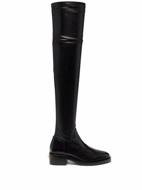 Rockstud thigh-high boots - Black