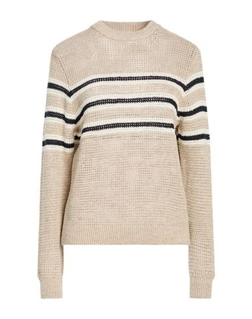 Easy Woman Sweater Taupe Size 6 Linen, Cotton