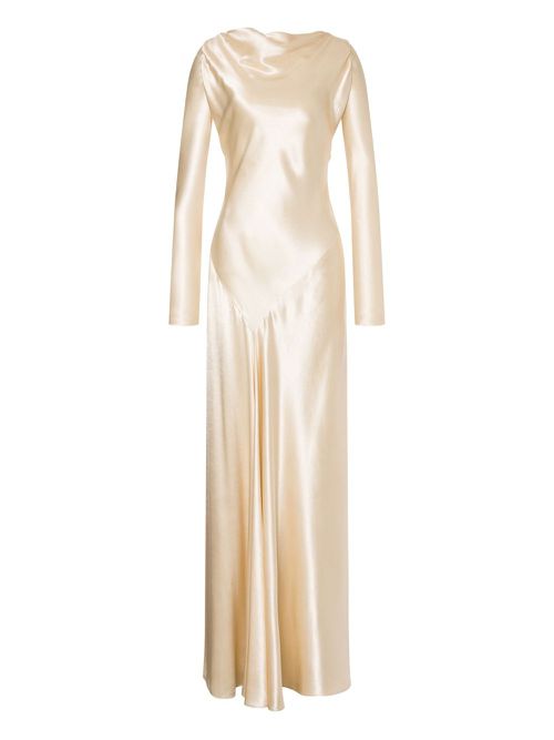 Satin long dress - White