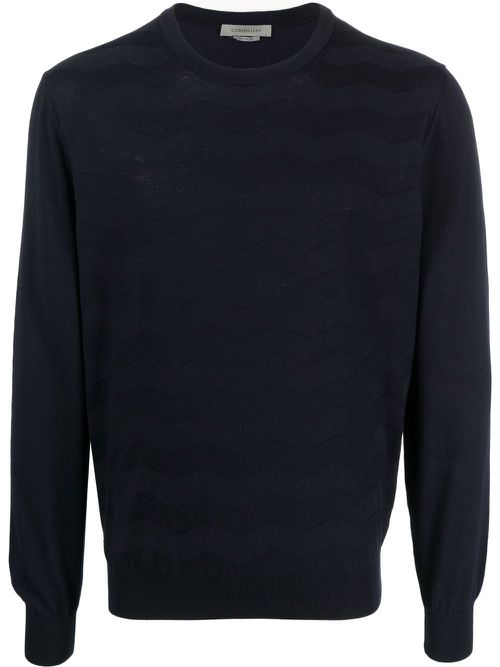 Round-neck knit jumper - Blue