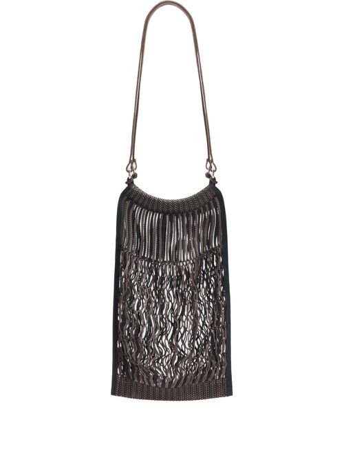 X Filt medium net shoulder bag - Brown