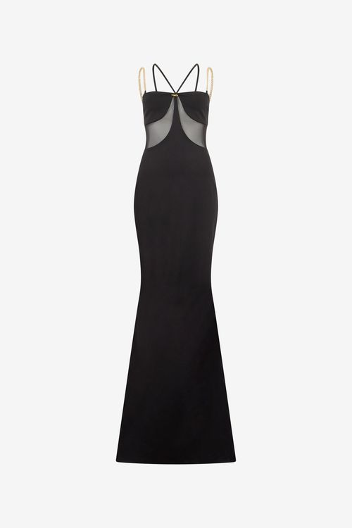 Black Maxi Dress With Chain Straps