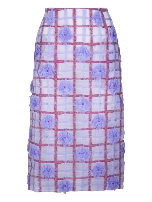 Odeeh floral-embellished midi skirt - Pink