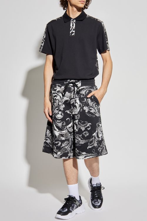 Shorts With 'Barocco' Print, Men's, Black