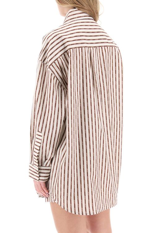 -Maxi Camicia A Righe-Donna