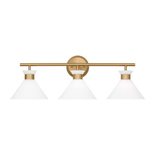 Satin Brass Three Light Bath from the Belcarra Collection