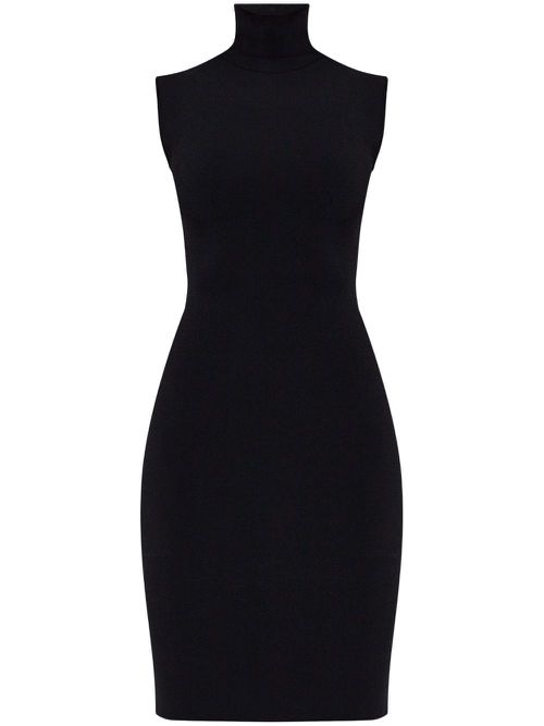 High-neck fitted minidress - Black