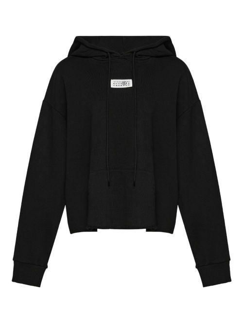 Logo Cotton Hoodie — Black