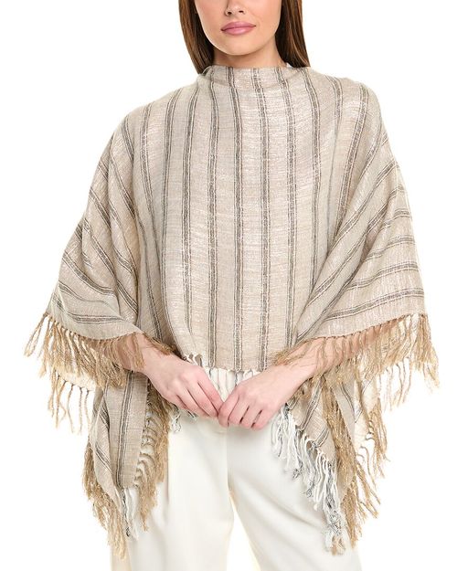Linen-Blend Poncho