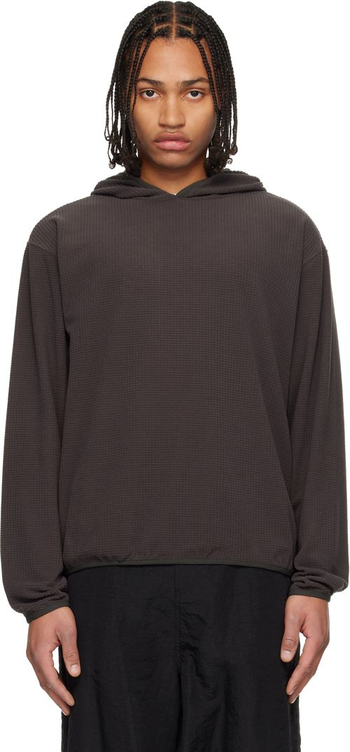 Gray Waffle Knit Hoodie