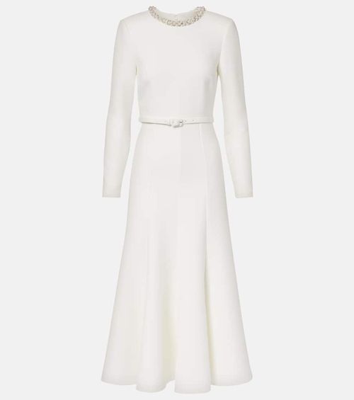 Crystal-embellished crêpe cocktail dress