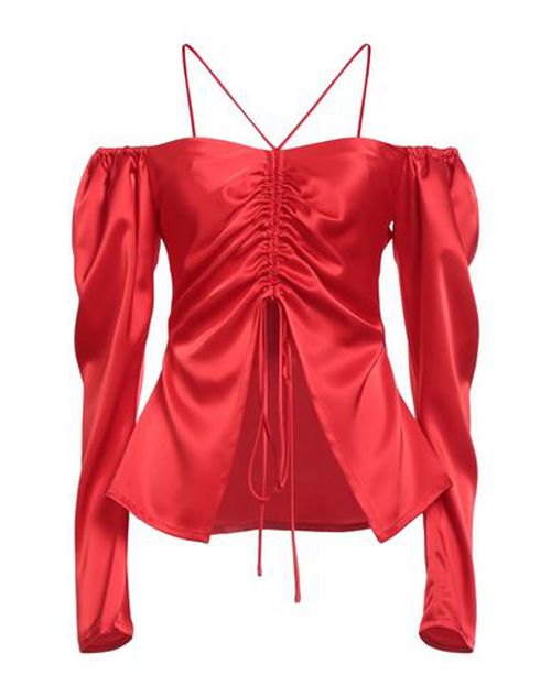 Woman Top Red Size 2 Triacetate, Polyester