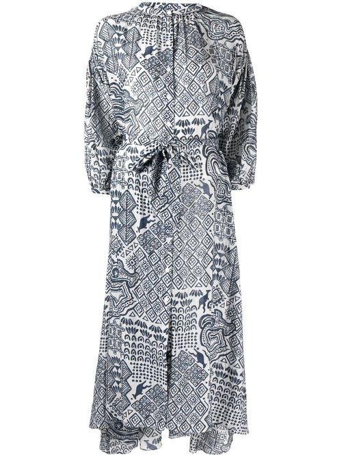 Graphic-print dress - White