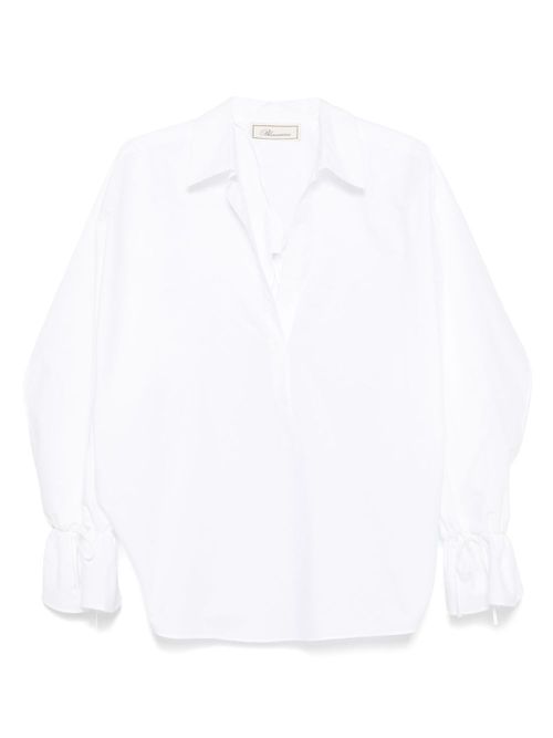 Blumarine polo-collar poplin shirt - White