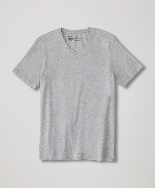 Men's Heather Grey Cool Stretch V-neck Undershirt