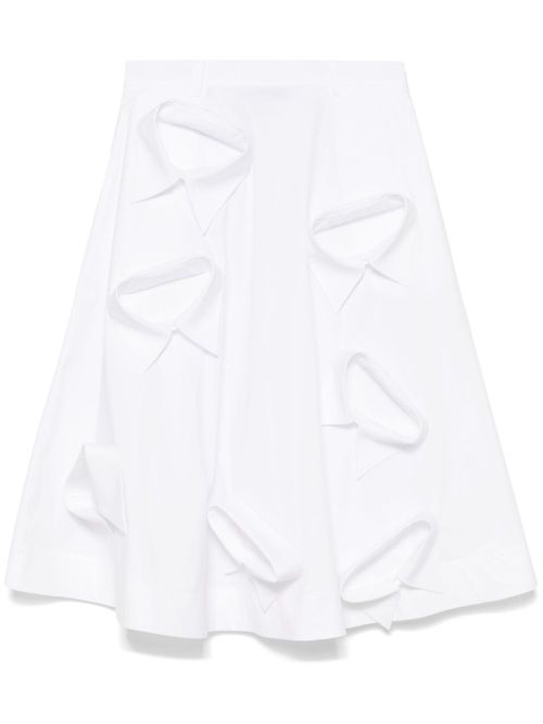 Multi-collar midi skirt - White