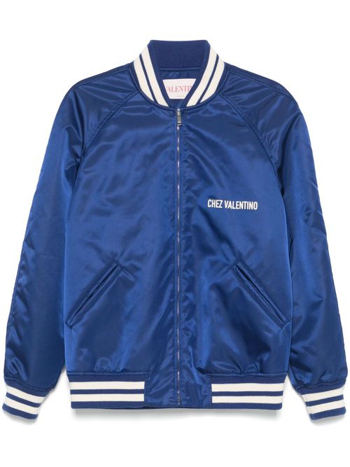 Logo-print bomber jacket - Blue