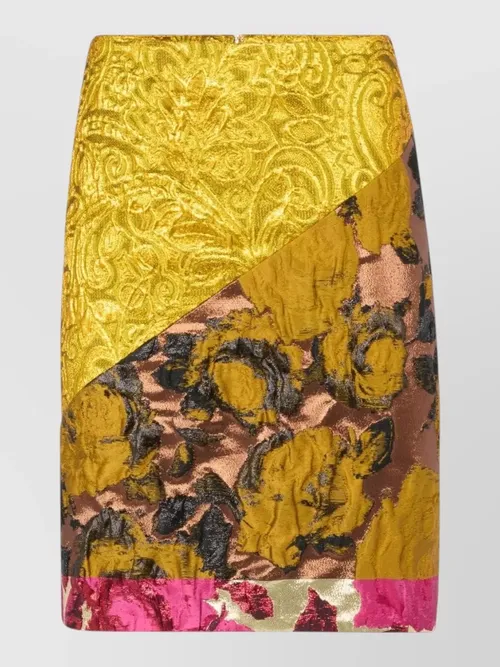 Nina Ricci - jacquard panelled floral-print knee-length skirt