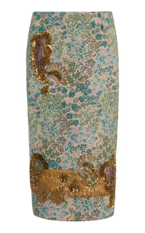 Sentista Embellished Cotton-Blend Midi Skirt - Moda Operandi