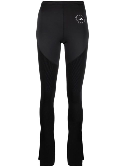 Logo-print high-waisted leggings - Black
