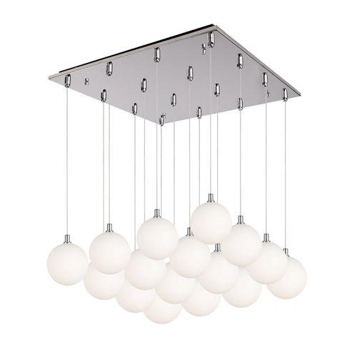 Chrome Opal Matte Glass LED Pendant from the Bolla Collection
