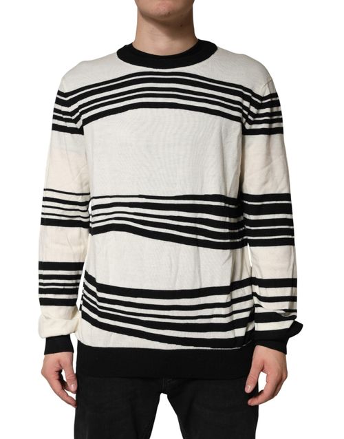 Striped Wool Crew Neck Sweater — Multicolor