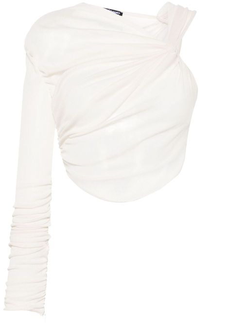 Draped ribbed tank top - Neutrals