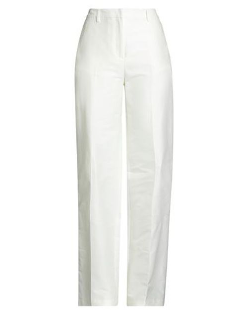 Woman Pants White Size 2 Cotton, Silk