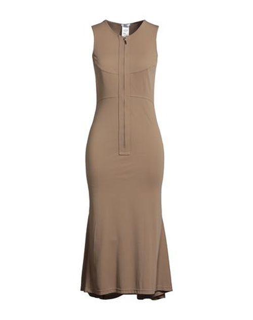 Woman Midi dress Khaki Size S Viscose, Polyamide, Elastane