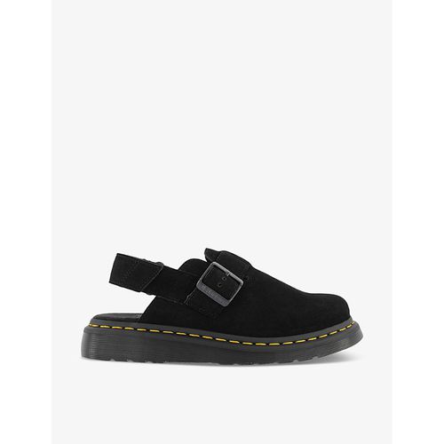 Womens Black Jorge II Suede Flat Leather Mules