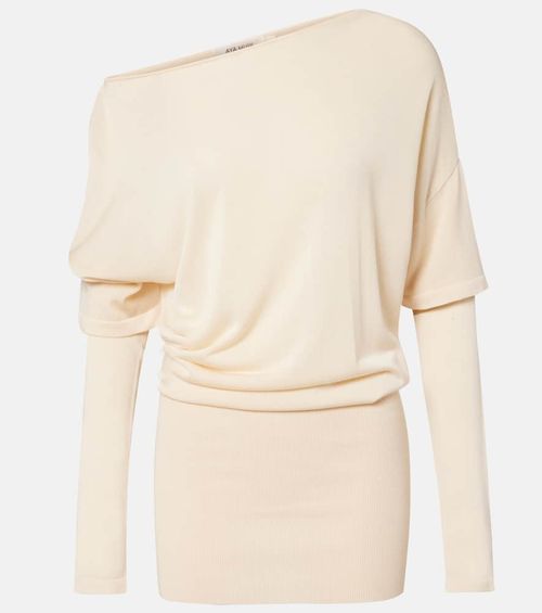 Rea draped one-shoulder minidress
