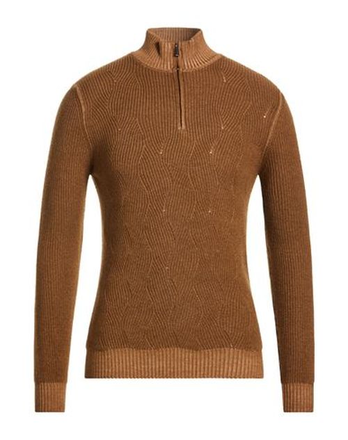 Man Sweater Camel Size 38 Wool