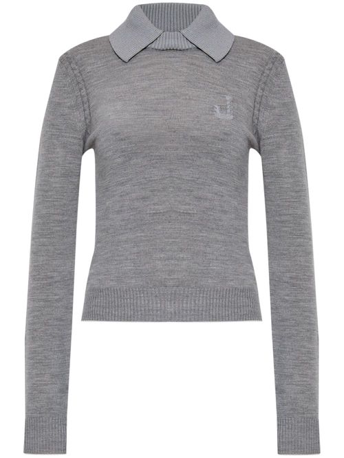 Logo-embroidered jumper - Grey