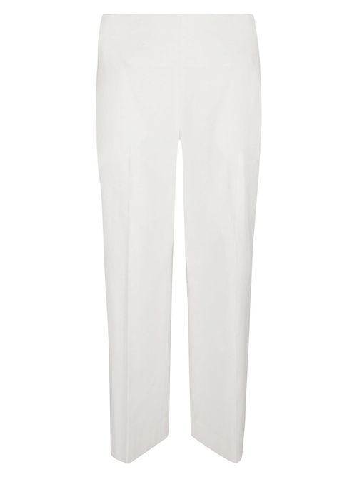 White Straight Leg Linen Blend Trousers