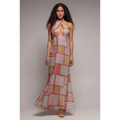 Goddiva Halter Neck Printed Maxi Dress - Cora