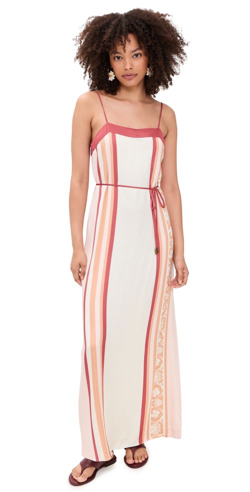 Lilia Maxi Dress Pink Brown