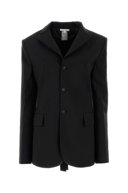 Stretch Wool Blazer — Black