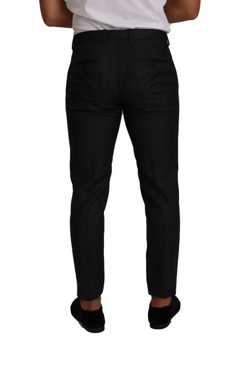 Virgin Wool Check Trousers — Gray
