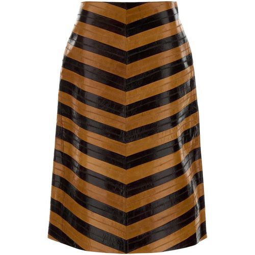 Fendi Two Tone Leather Skirt