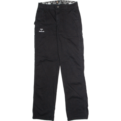 DICKIES X Lurking Class Carpenter Mens Twill Trousers Black Straight W