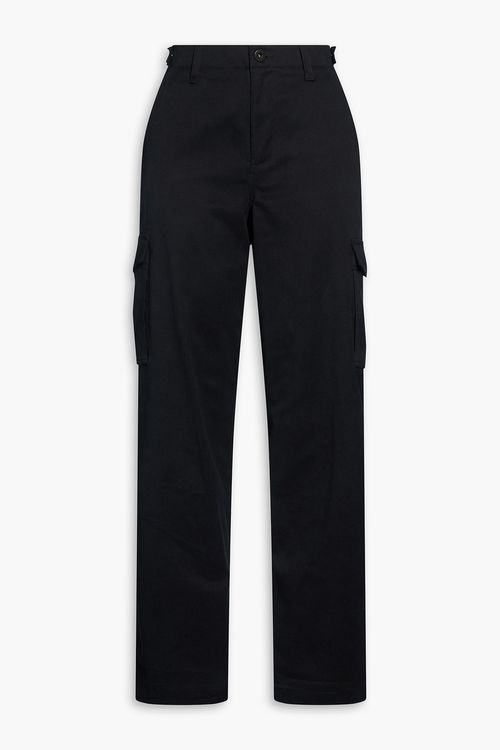 Cotton-blend gabardine cargo pants - Black - 2