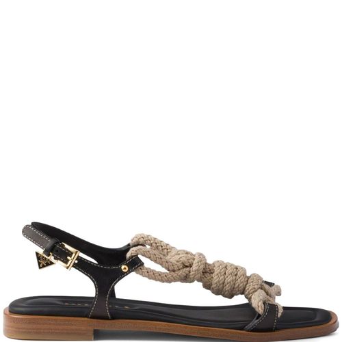 Prada | Prada knotted rope-detail sandals - Black | Realry